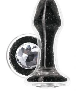 NS Novelties Stardust Glam Black Glass Butt Plug