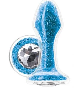 NS Novelties Stardust Glam Blue Glass Butt Plug What's New
