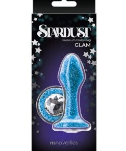 NS Novelties Stardust Glam Blue Glass Butt Plug What's New