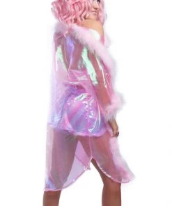 Sparkl Fairy Couture Iridescent Fab-Kimono In Light Pink