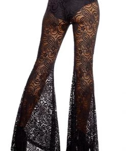 J Valentine What's New Lace Bell Bottom In Black