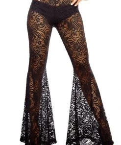 J Valentine What's New Lace Bell Bottom In Black