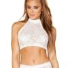 J Valentine Lace Crop Top In White What's New