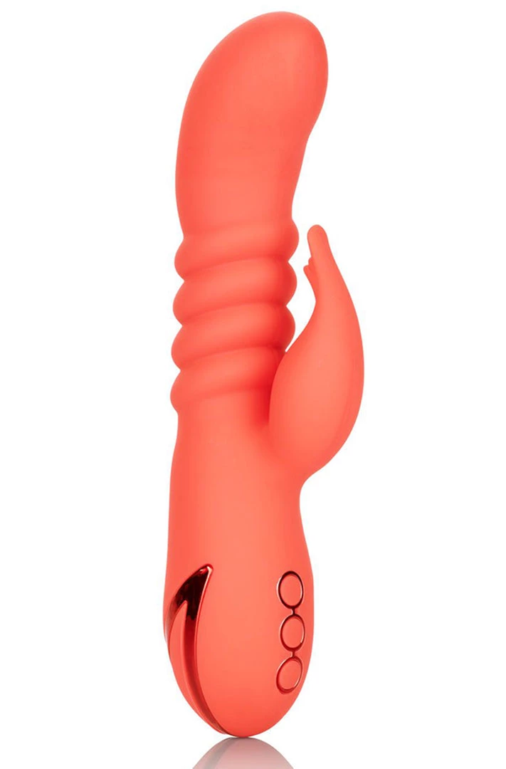 California Exotic Novelties What's New California Dreaming Orange County Cutie Thrusting Rabbit Vibrator 1 California Exotic Novelties What's New California Dreaming Orange County Cutie Thrusting Rabbit Vibrator