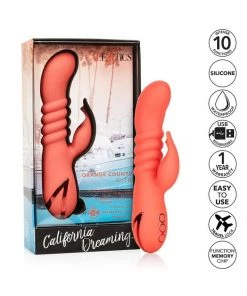 California Exotic Novelties What's New California Dreaming Orange County Cutie Thrusting Rabbit Vibrator 7 California Exotic Novelties What's New California Dreaming Orange County Cutie Thrusting Rabbit Vibrator