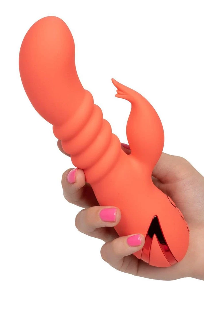 California Exotic Novelties What's New California Dreaming Orange County Cutie Thrusting Rabbit Vibrator 2 California Exotic Novelties What's New California Dreaming Orange County Cutie Thrusting Rabbit Vibrator