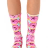Living Royal Pink Donuts Crew Socks What's New