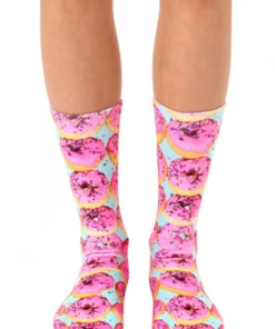 Living Royal Pink Donuts Crew Socks What's New