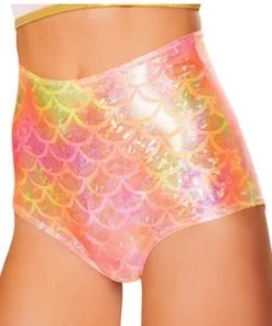 J Valentine High Waisted Mermaid Shorts In Pink/Orange Bottoms