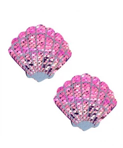 Neva Nude What's New My Lil Pony Iridescent Pink Sequin Mermaid Shell Pasties