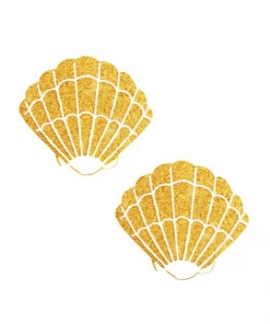 Neva Nude What's New Gold Fairy Dust Glitter Mermaid Shell Pasties