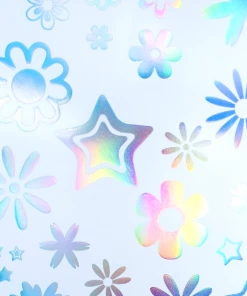 Lunautics Temporary Holo Foil Tattoo In Flower Power