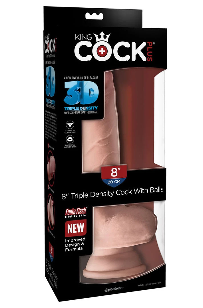 Pipedream Products King Cock Plus Triple Density 8" Cock With Balls What's New 2 Pipedream Products King Cock Plus Triple Density 8" Cock With Balls What's New