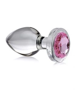 Booty Sparks Large Glass Pink Gem Butt Plug What's New