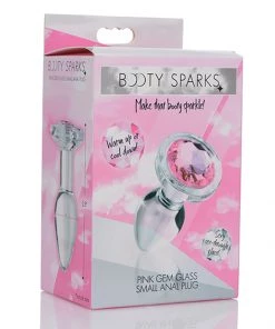 Booty Sparks Small Glass Pink Gem Butt Plug What's New