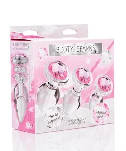 Booty Sparks Glass Pink Gem Butt Plug Set What's New