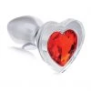 Booty Sparks What's New Small Glass Red Heart Gem Butt Plug
