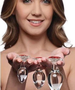 Booty Sparks Red Heart Glass Butt Plug Set What's New