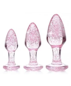 Booty Sparks What's New Pink Glitter Butt Plug Set