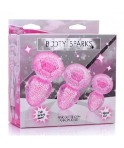 Booty Sparks What's New Pink Glitter Butt Plug Set