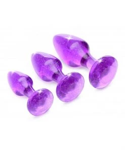 Booty Sparks Purple Glitter Butt Plug Set