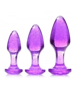 Booty Sparks Purple Glitter Butt Plug Set