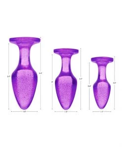 Booty Sparks Purple Glitter Butt Plug Set