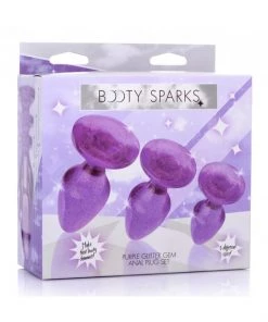 Booty Sparks Purple Glitter Butt Plug Set