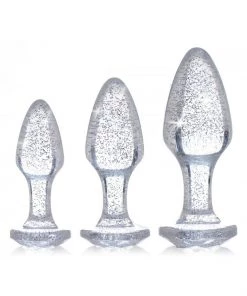 Booty Sparks Silver Glitter Butt Plug Set