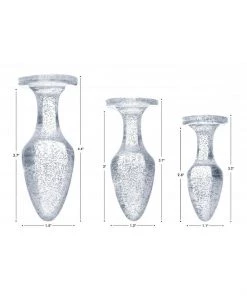 Booty Sparks Silver Glitter Butt Plug Set