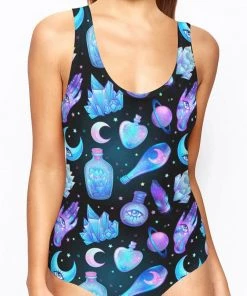 The White Unicorn Cosmic Crystal Swimsuit