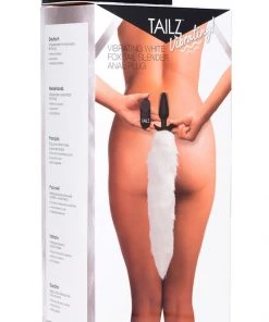 XR Brands Vibrating White Fox Tail Butt Plug 8 XR Brands Vibrating White Fox Tail Butt Plug
