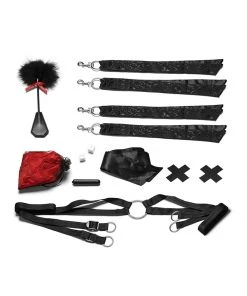 Midnight What's New 6pc Romantic Satin Cuffs Set