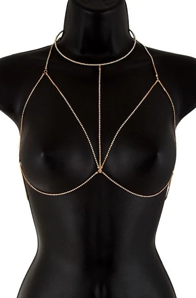 * What's New Crystal Linked Body Chain Bra 1 * What's New Crystal Linked Body Chain Bra