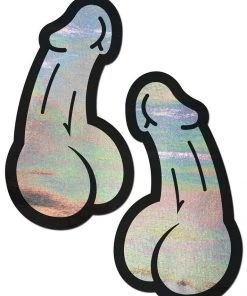 Pastease Brand Pasties Holographic Silver Dick Pasties