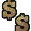 Pastease Brand Pasties What's New Gold Glitter Dollar Sign Pasties