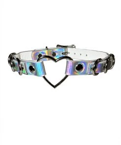 Funk Plus Holographic Heart BDSM Collar