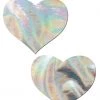 Pastease Brand Pasties What's New Love: Silver Holographic Heart Pasties