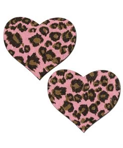 Pastease Brand Pasties What's New Pink Cheetah Heart Pasties