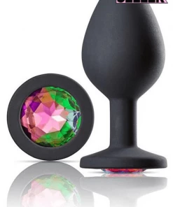 Cloud 9 Novelties Gems Black Silicone Anal Plug Medium