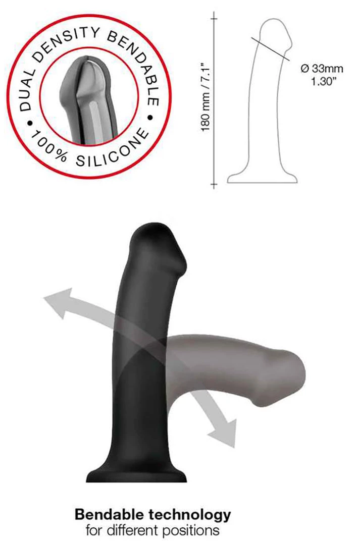 Strap On Me Black Bendable Silicone Dildo 4 Strap On Me Black Bendable Silicone Dildo