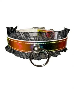 Funk Plus What's New Rainbow Ruffle BDSM Collar
