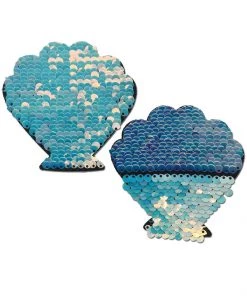 Pastease Brand Pasties Unicorn Blue Pink Flip Sequin Shell Pasties