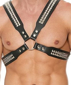 Midnight What's New Pyramid Stud Body Harness