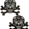 Pastease Brand Pasties Black Glitter Candy Skull & Crossbones Pasties
