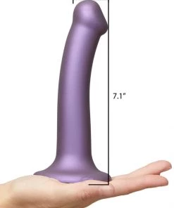 Strap On Me Purple Metallic Flexible Silicone Dildo What's New