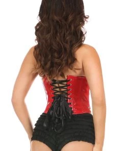 * What's New Red Patent PVC Underwire Bustier